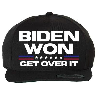 Biden Won Get Over It Patriotic Pro Joe Anti Trump Funny Wool Snapback Cap