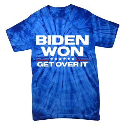 Biden Won Get Over It Patriotic Pro Joe Anti Trump Funny Tie-Dye T-Shirt