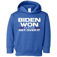 Biden Won Get Over It Patriotic Pro Joe Anti Trump Funny Toddler Hoodie