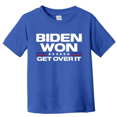 Biden Won Get Over It Patriotic Pro Joe Anti Trump Funny Toddler T-Shirt