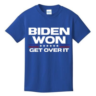 Biden Won Get Over It Patriotic Pro Joe Anti Trump Funny Kids T-Shirt