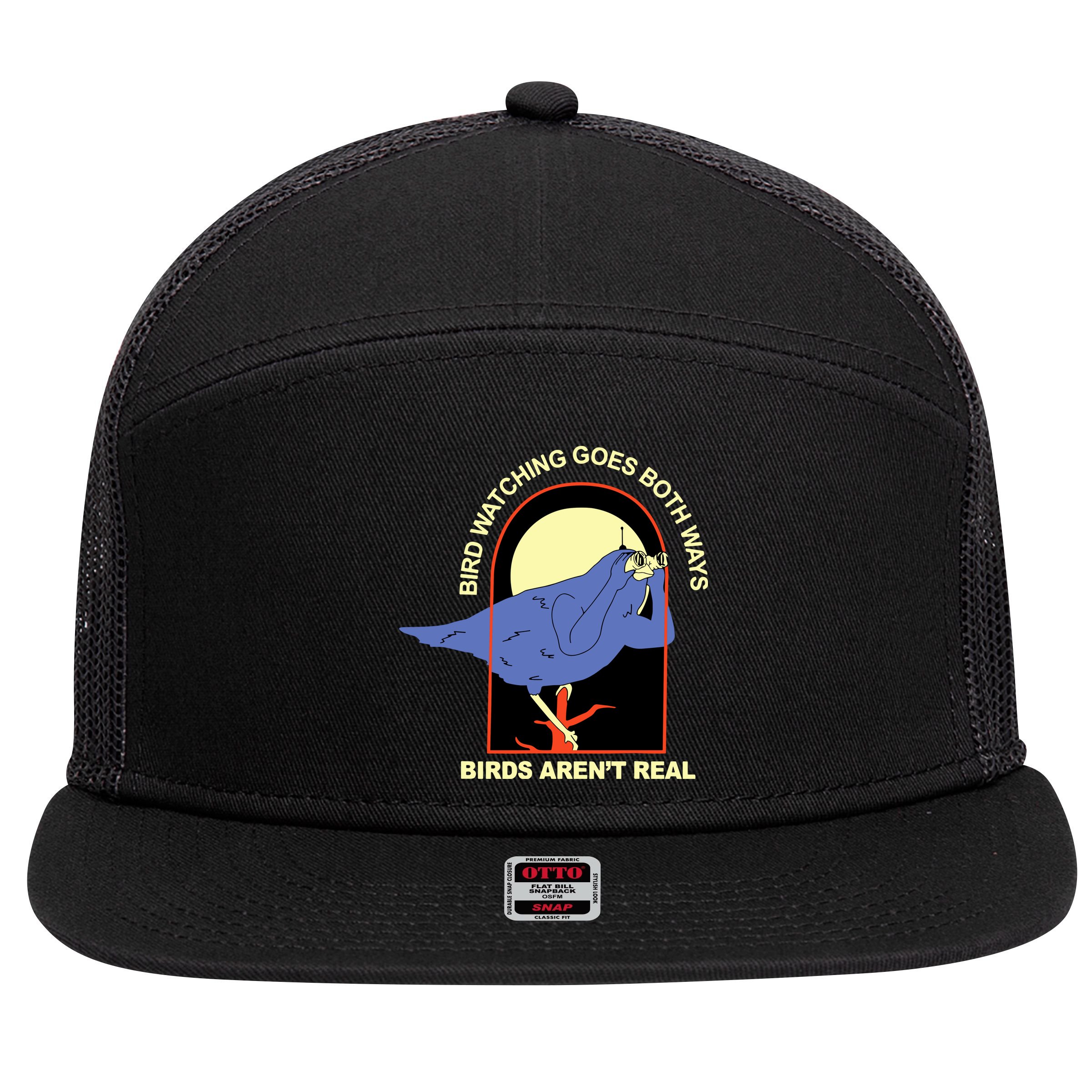 Bird Watching Goes Both Ways Bird Aren’T Real 7 Panel Mesh Trucker Snapback Hat