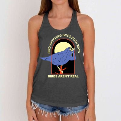 Bird Watching Goes Both Ways Bird Aren’T Real Women's Knotted Racerback Tank