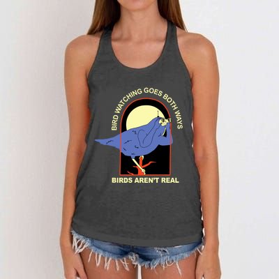 Bird Watching Goes Both Ways Bird Aren’T Real Women's Knotted Racerback Tank