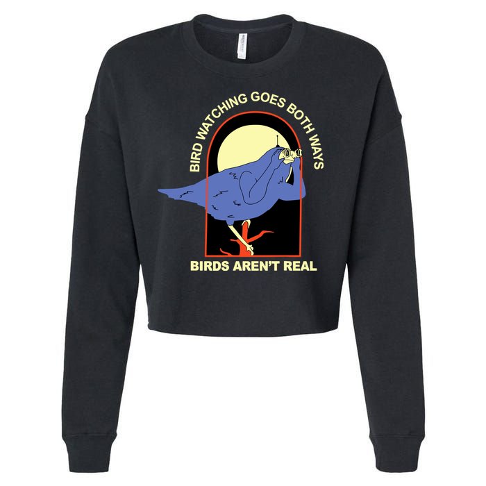 Bird Watching Goes Both Ways Bird Aren’T Real Cropped Pullover Crew
