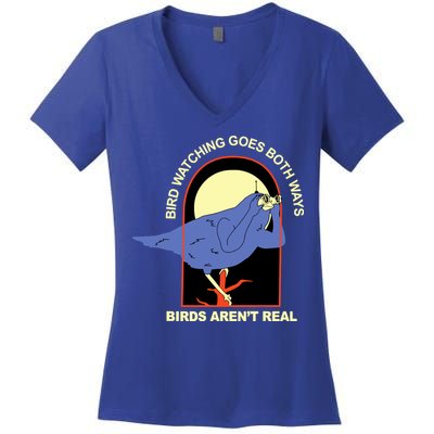 Bird Watching Goes Both Ways Bird Aren’T Real Women's V-Neck T-Shirt