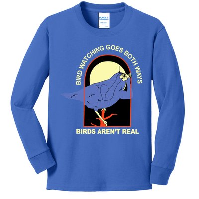 Bird Watching Goes Both Ways Bird Aren’T Real Kids Long Sleeve Shirt