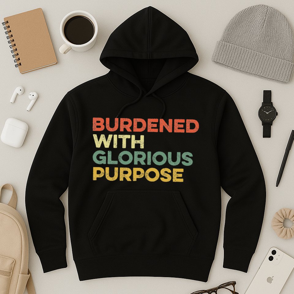 Burdened With Glorious Purpose Quote Meme Funny Saying Hoodie