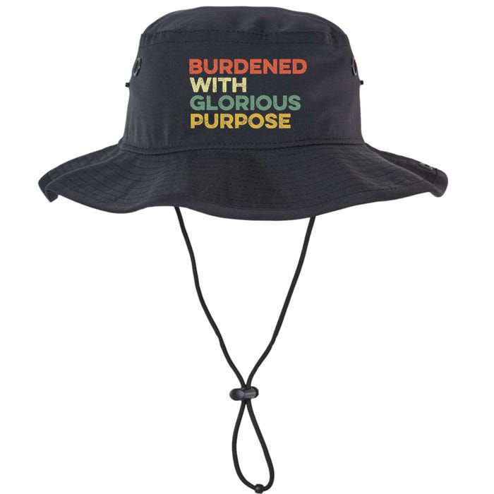 Burdened With Glorious Purpose Quote Meme Funny Saying Bucket Hat