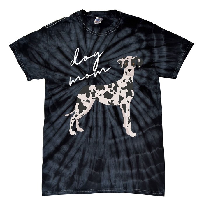 Black & White Great Dane Dog Mom Woman Tie-Dye T-Shirt