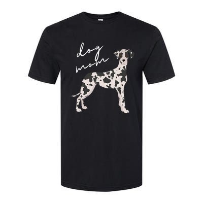 Black & White Great Dane Dog Mom Woman Softstyle® CVC T-Shirt