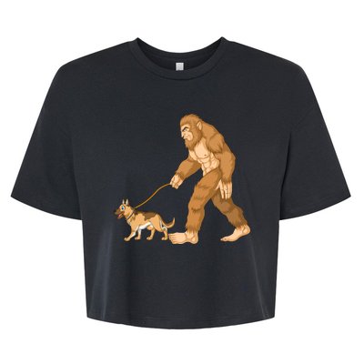 Bigfoot Walking German Shepherd Bella+Canvas Jersey Crop Tee