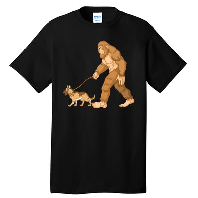 Bigfoot Walking German Shepherd Tall T-Shirt