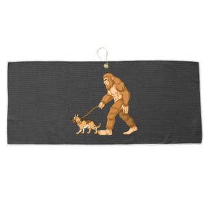 Bigfoot Walking German Shepherd Large Microfiber Waffle Golf Towel