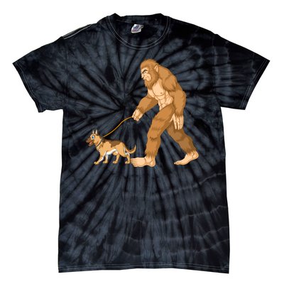 Bigfoot Walking German Shepherd Tie-Dye T-Shirt