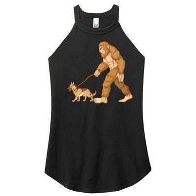 Bigfoot Walking German Shepherd Women’s Perfect Tri Rocker Tank