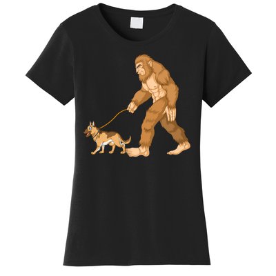 Bigfoot Walking German Shepherd Women's T-Shirt