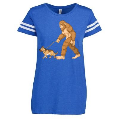 Bigfoot Walking German Shepherd Enza Ladies Jersey Football T-Shirt