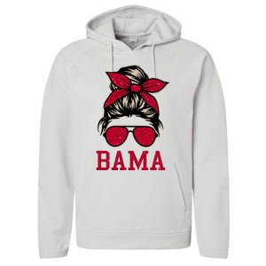 Bama Women Girl Mom Messy Bun Hair. Performance Fleece Hoodie