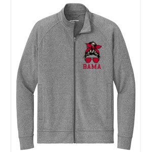 Bama Women Girl Mom Messy Bun Hair. Stretch Full-Zip Cadet Jacket