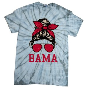 Bama Women Girl Mom Messy Bun Hair. Tie-Dye T-Shirt