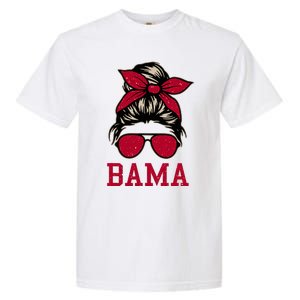 Bama Women Girl Mom Messy Bun Hair. Garment-Dyed Heavyweight T-Shirt