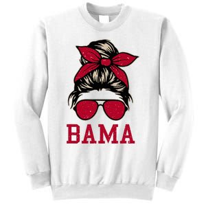 Bama Women Girl Mom Messy Bun Hair. Sweatshirt