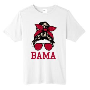 Bama Women Girl Mom Messy Bun Hair. Tall Fusion ChromaSoft Performance T-Shirt