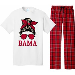 Bama Women Girl Mom Messy Bun Hair. Pajama Set