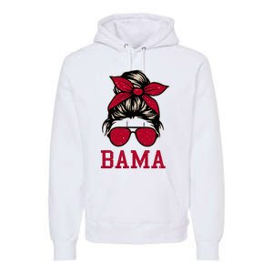 Bama Women Girl Mom Messy Bun Hair. Premium Hoodie