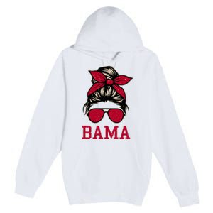 Bama Women Girl Mom Messy Bun Hair. Premium Pullover Hoodie