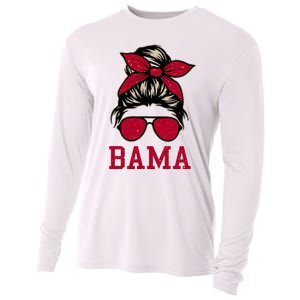 Bama Women Girl Mom Messy Bun Hair. Cooling Performance Long Sleeve Crew