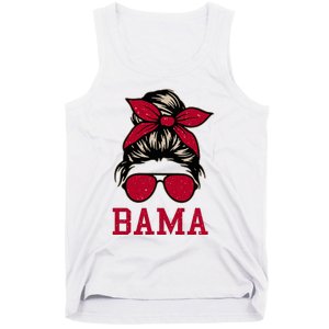 Bama Women Girl Mom Messy Bun Hair. Tank Top