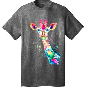 Bright Watercolor Giraffe Art Gift Design T-Shirt