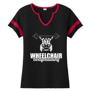 Bodybuilder Wheelchair Gymlife Workout Weights Bodybuilding Great Gift Ladies Halftime Notch Neck Tee