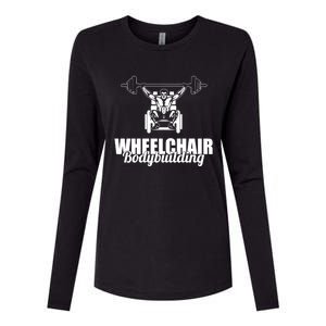 Bodybuilder Wheelchair Gymlife Workout Weights Bodybuilding Great Gift Womens Cotton Relaxed Long Sleeve T-Shirt