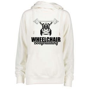 Bodybuilder Wheelchair Gymlife Workout Weights Bodybuilding Great Gift Womens Funnel Neck Pullover Hood