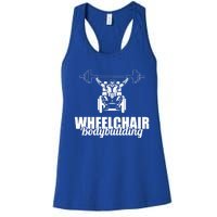 Bodybuilder Wheelchair Gymlife Workout Weights Bodybuilding Great Gift Women's Racerback Tank