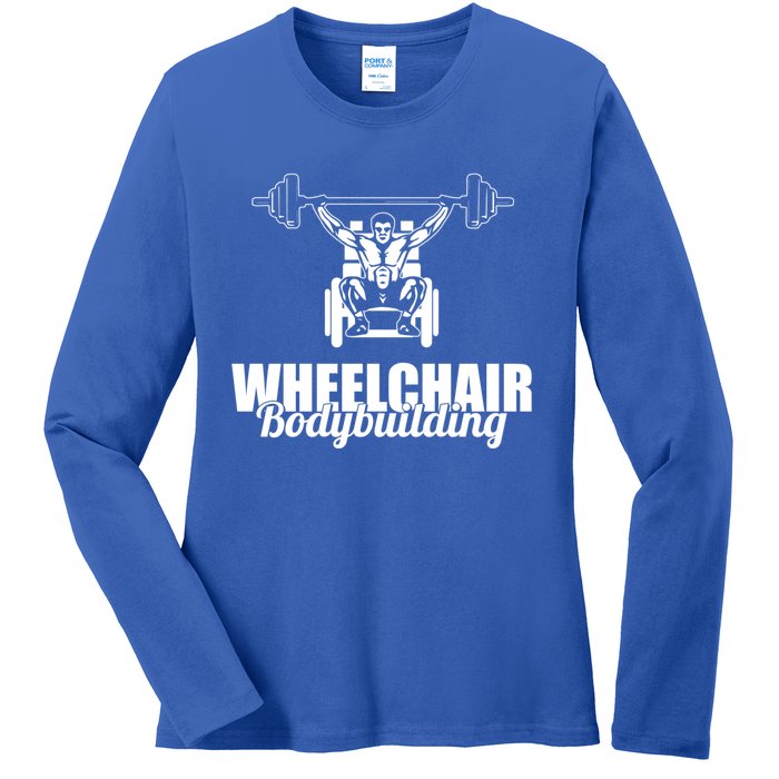 Bodybuilder Wheelchair Gymlife Workout Weights Bodybuilding Great Gift Ladies Long Sleeve Shirt