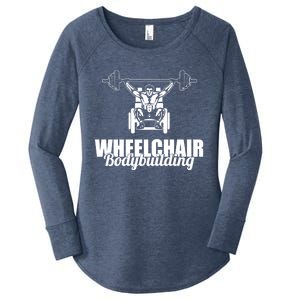 Bodybuilder Wheelchair Gymlife Workout Weights Bodybuilding Great Gift Women's Perfect Tri Tunic Long Sleeve Shirt