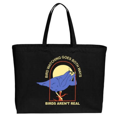 Bird Watching Goes Both Ways Birds Aren't Real Cotton Canvas Jumbo Tote