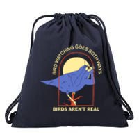 Bird Watching Goes Both Ways Birds Aren't Real Drawstring Bag