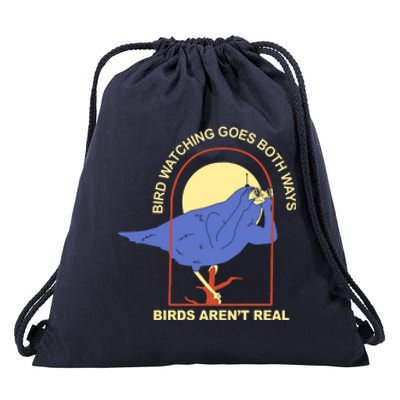 Bird Watching Goes Both Ways Birds Aren't Real Drawstring Bag