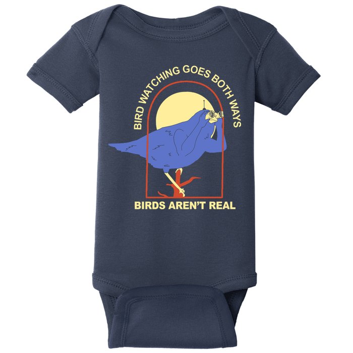 Bird Watching Goes Both Ways Birds Aren't Real Baby Bodysuit