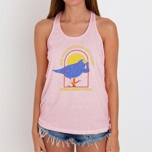 Bird Watching Goes Both Ways Birds Aren't Real Women's Knotted Racerback Tank