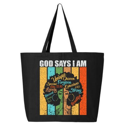Black Women God Says I Am Black History Month 25L Jumbo Tote