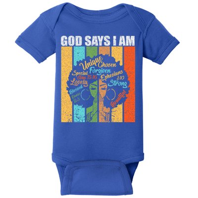 Black Women God Says I Am Black History Month Baby Bodysuit