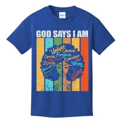 Black Women God Says I Am Black History Month Kids T-Shirt