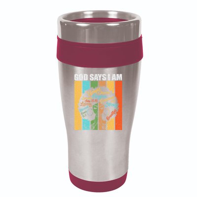 Black Women God Says I Am Black History Month 16oz Travel Tumbler