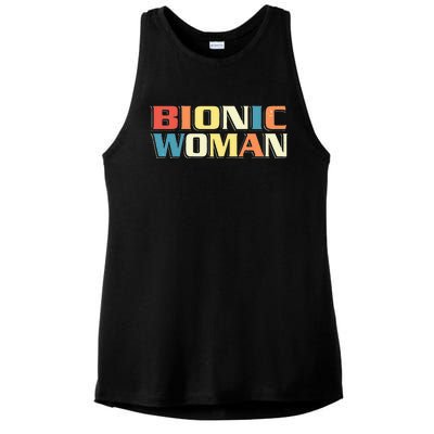 Bionic Woman Get Well Hip Replacement Surgery Recovery Ladies PosiCharge Tri-Blend Wicking Tank